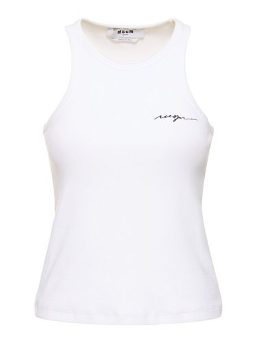 Tanktop Aus Stretch-baumwolle - MSGM - Modalova