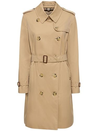 Mittellanger Trenchcoat Aus Canvas „kensington“ - BURBERRY - Modalova