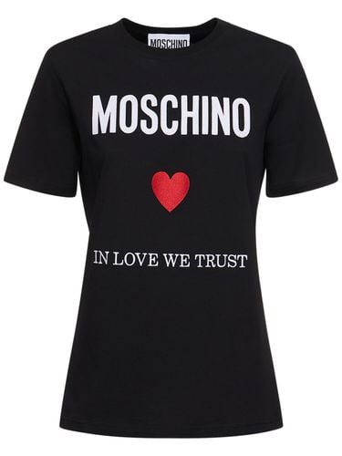 T-shirt Aus Baumwolljersey Mit Logo - MOSCHINO - Modalova