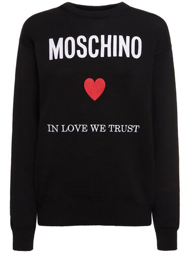 Sudadera De Jersey De Algodón Con Logo - MOSCHINO - Modalova