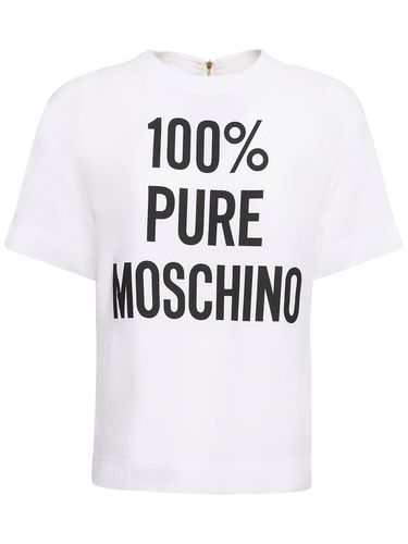 T-shirt Aus Viskosesatin Mit Logo - MOSCHINO - Modalova