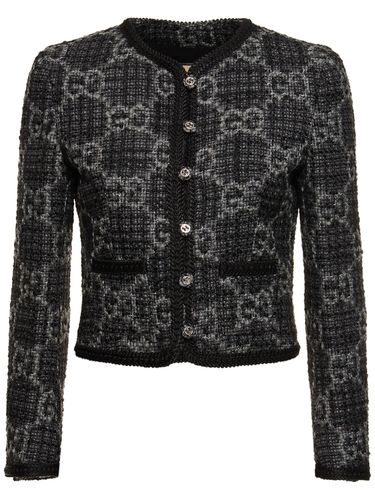 Gg Wool Blend Tweed Jacket - GUCCI - Modalova