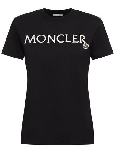 T-shirt Aus Bio-baumwolle Mit Logostickerei - MONCLER - Modalova