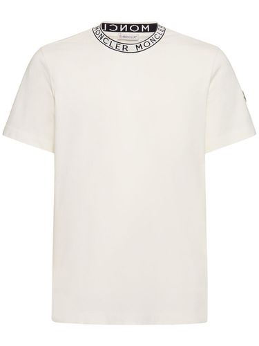 Logo Cotton Jersey T-shirt - MONCLER - Modalova