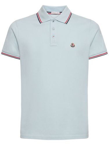 Polo De Algodón Con Parche - MONCLER - Modalova