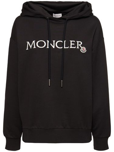 Felpa In Jersey Di Cotone Con Cappuccio - MONCLER - Modalova