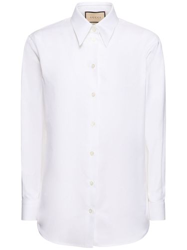 Camicia In Cotone Oxford - GUCCI - Modalova