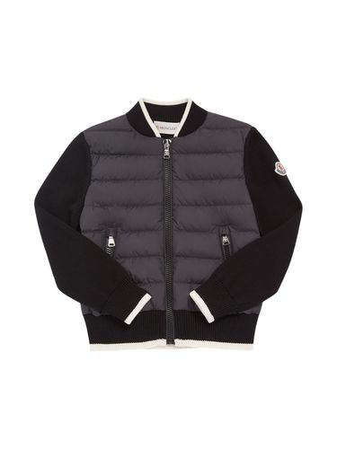 Cárdigan Acolchado De Techno Y Algodón - MONCLER - Modalova