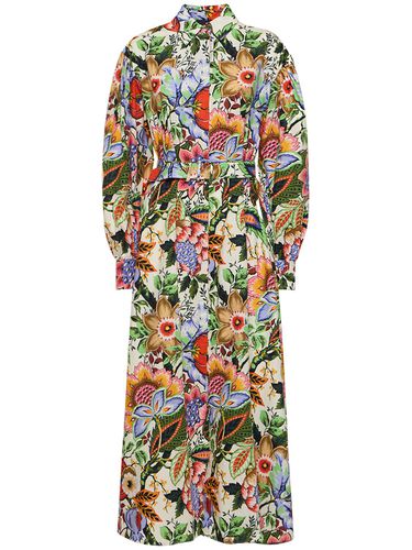 Printed Cotton Belted Midi Shirt Dress - ETRO - Modalova