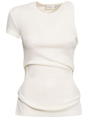 Twisted Side Cutout One Short Sleeve Top - CHRISTOPHER ESBER - Modalova