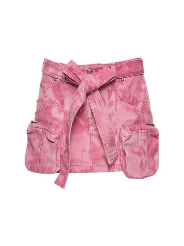 Minifalda Cargo De Denim Con Cinturón - BLUMARINE - Modalova