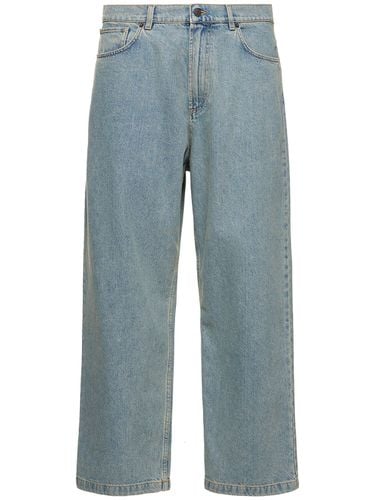 Wide Leg Cotton Denim Jeans - MOSCHINO - Modalova