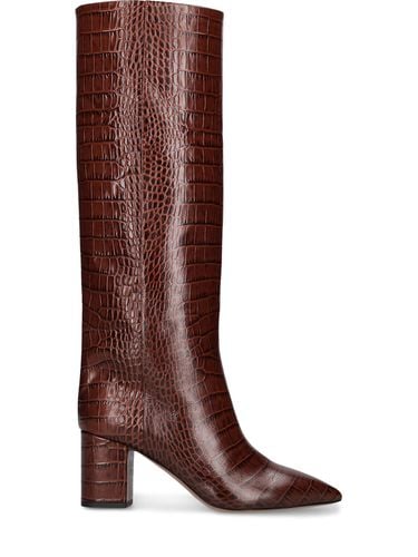 Mm Anja Croc Embossed Tall Boots - PARIS TEXAS - Modalova