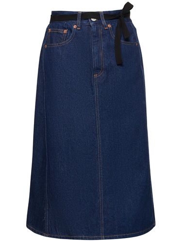 Asymmetric Cotton Denim Midi Skirt - MM6 MAISON MARGIELA - Modalova