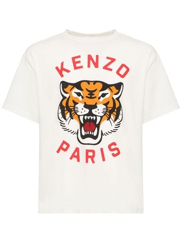 T-shirt Aus Baumwolljersey Mit Tigerdruck - KENZO PARIS - Modalova