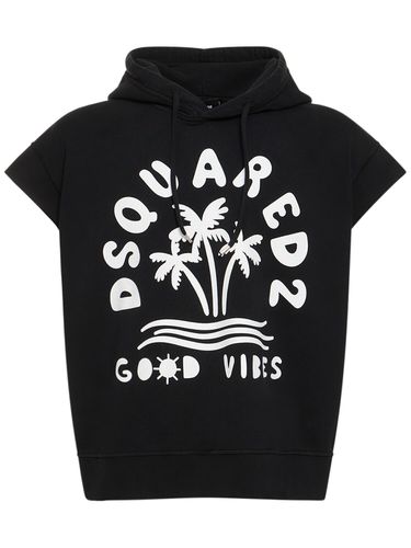 Logo Cotton Hoodie Vest - DSQUARED2 - Modalova