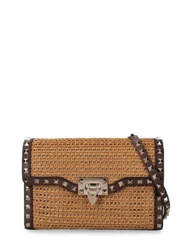 Bolso Pequeño Rockstud Efecto Rafia - VALENTINO GARAVANI - Modalova