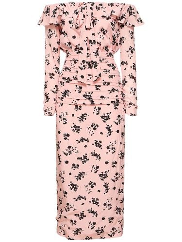 Printed Silk Off-the-shoulder Midi Dress - ALESSANDRA RICH - Modalova