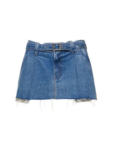 Snacks Pleated Denim Mini Skirt - MOTHER - Modalova