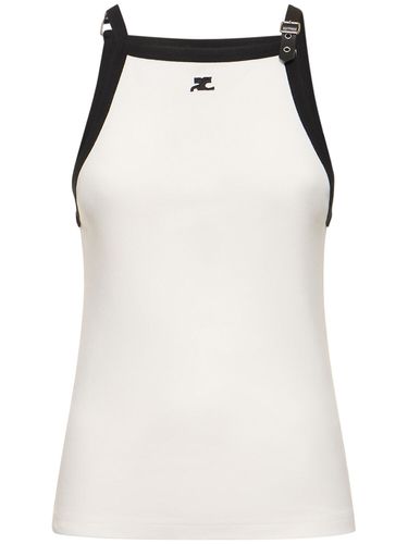 Tanktop Aus Baumwolle Mit Kontrastdetails - COURREGES - Modalova