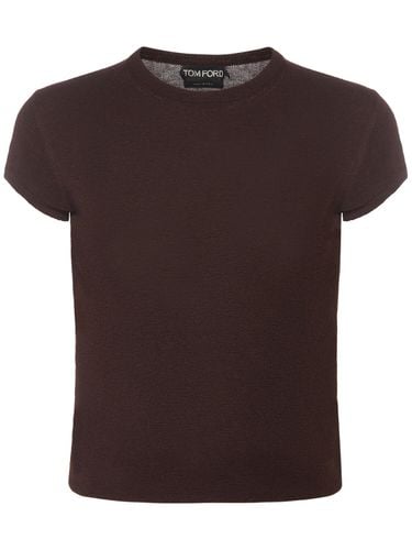 Cashmere & Silk Knit Short Sleeve Top - TOM FORD - Modalova