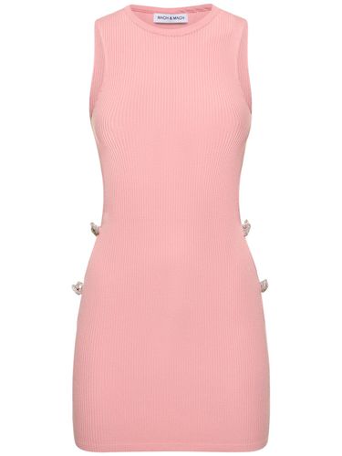 Embellished Stretch Knit Mini Dress - MACH & MACH - Modalova