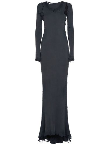 Distressed Cotton Maxi Dress - BALENCIAGA - Modalova