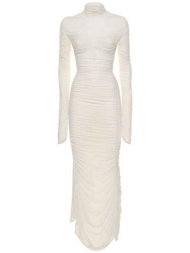 Draped Mesh Maxi Dress - MUGLER - Modalova