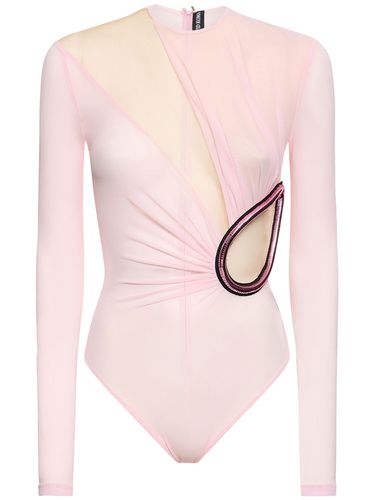 Tulle Bodysuit W/ Metallic Tube Insert - DAVID KOMA - Modalova