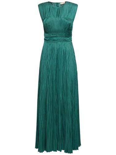 Delia Pleated Satin Long Gown - ULLA JOHNSON - Modalova