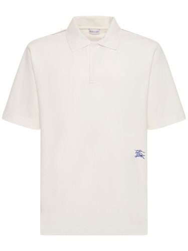 Polo De Algodón Con Logo - BURBERRY - Modalova