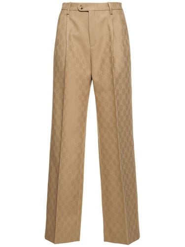 Gg Wool Pants - GUCCI - Modalova