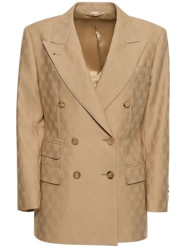 Blazer De Lana Con Jacquard - GUCCI - Modalova