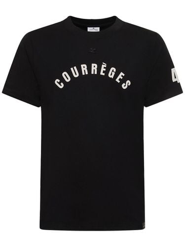 Camiseta De Algodón Con Logo Estampado - COURREGES - Modalova