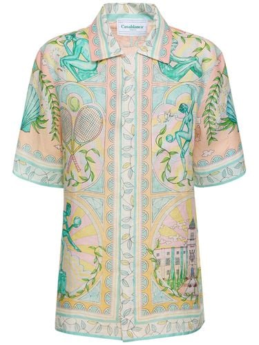 Printed Linen Shirt - CASABLANCA - Modalova