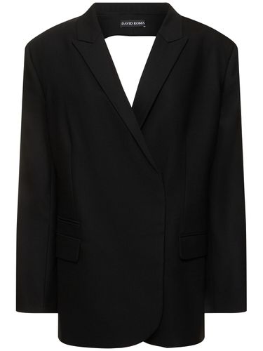 Back Circle Cutout Tailored Wool Jacket - DAVID KOMA - Modalova