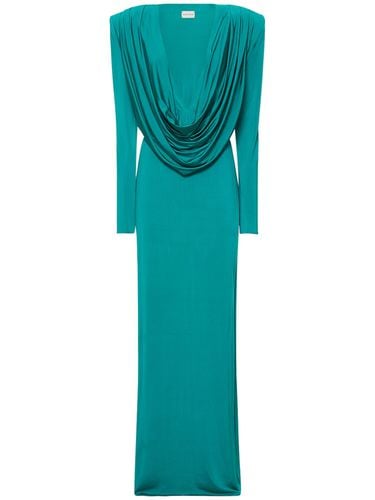 Draped Viscose Jersey Long Dress - MAGDA BUTRYM - Modalova