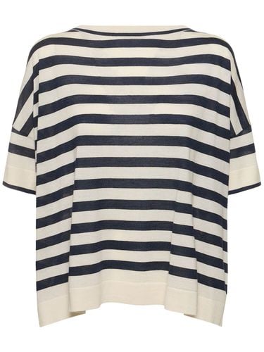 Cashmere & Silk Boat Neck Striped Top - BRUNELLO CUCINELLI - Modalova