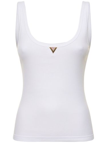 Tank Top De Algodón Jersey Con Logo - VALENTINO - Modalova