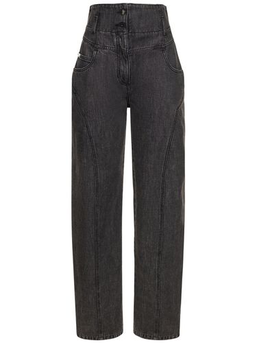 Jeans Dritti Vita Alta In Denim - ALBERTA FERRETTI - Modalova