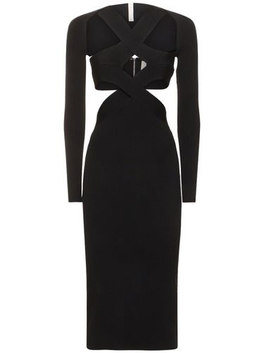 Cutout Knit Long Sleeve Midi Dress - DION LEE - Modalova