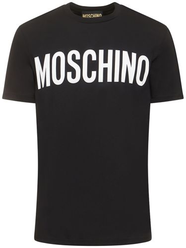 Camiseta De Algodón Con Logo Estampado - MOSCHINO - Modalova