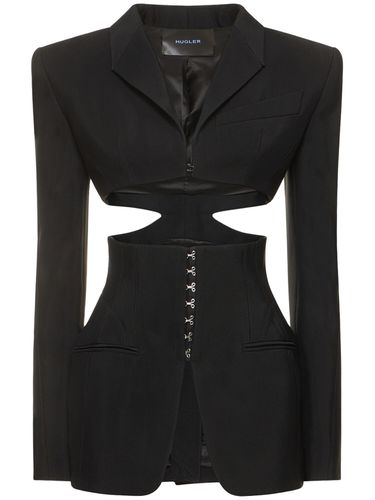 Giacca Cropped In Misto Viscosa Fluida - MUGLER - Modalova