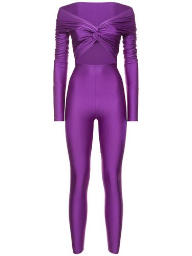 Kendall Shiny Stretch Lycra Jumpsuit - THE ANDAMANE - Modalova