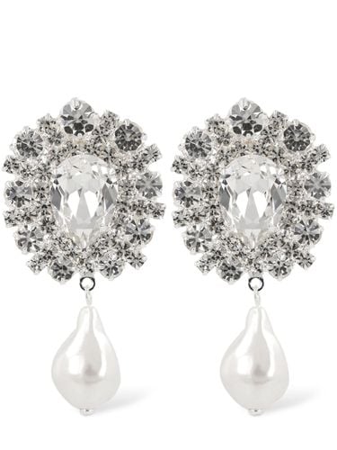 Crystal & Pearl Pendant Earrings - MAGDA BUTRYM - Modalova