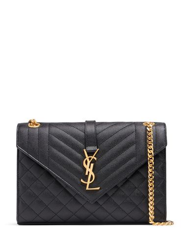 Mdium, Gesteppte Ledertasche "envelope" - SAINT LAURENT - Modalova