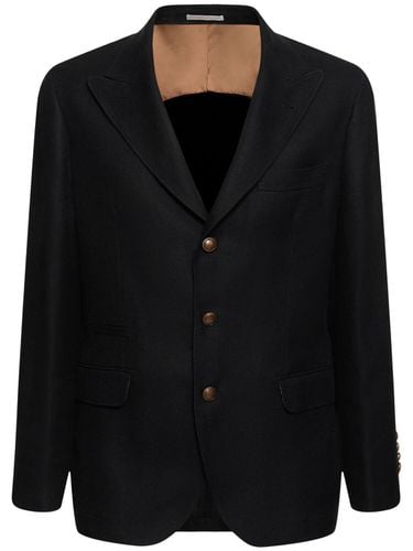 Blazer Destrutturato In Misto Lino - BRUNELLO CUCINELLI - Modalova