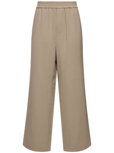 Wool Blend Wide Pants - AMI PARIS - Modalova