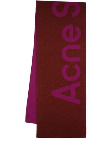 Schal Aus Wolle Mit Logo „acne“ - ACNE STUDIOS - Modalova