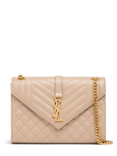 Bolso Mediano Envelope De Piel Pespunteada - SAINT LAURENT - Modalova